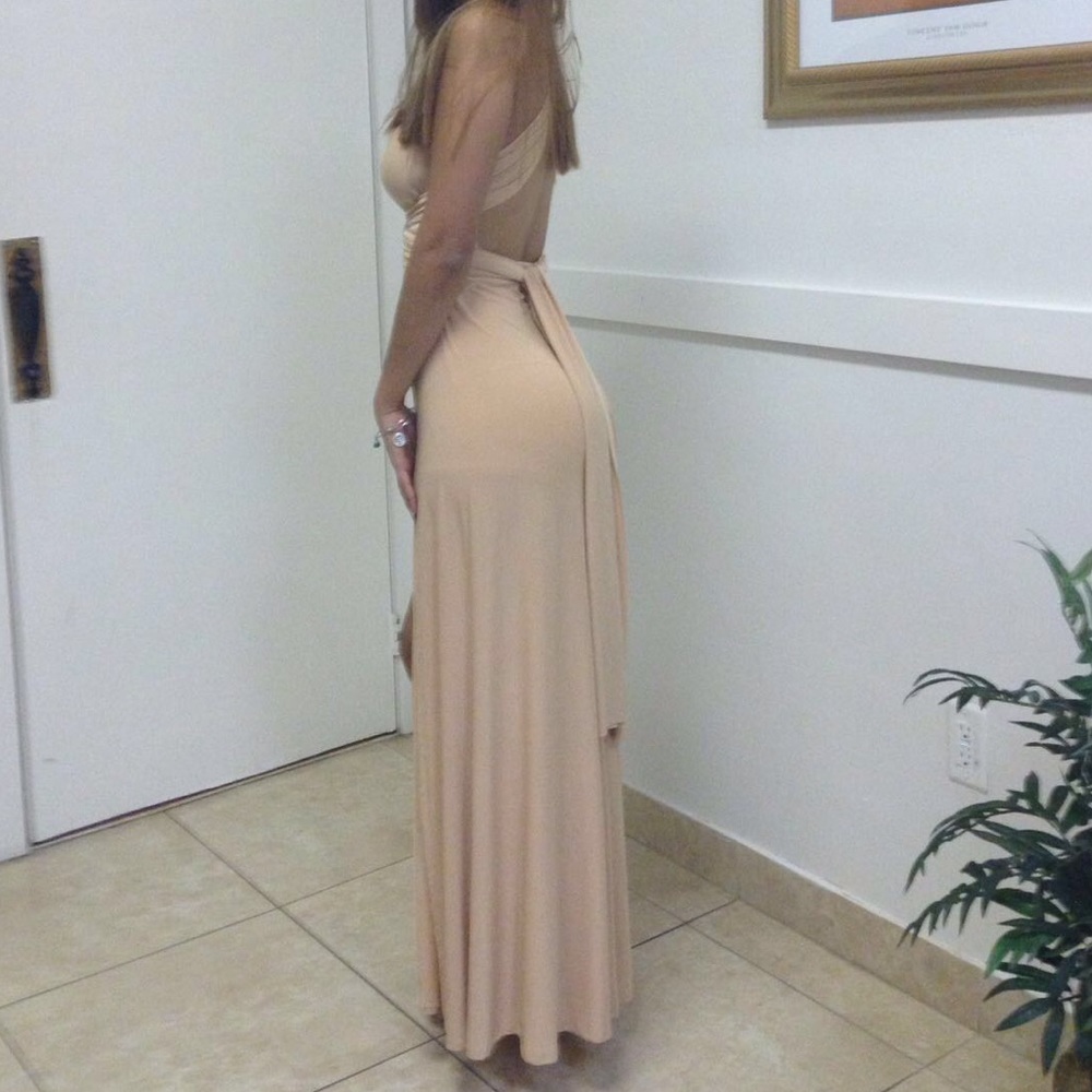 Cream Raped Up Long Dress - Picture 2 of 2
